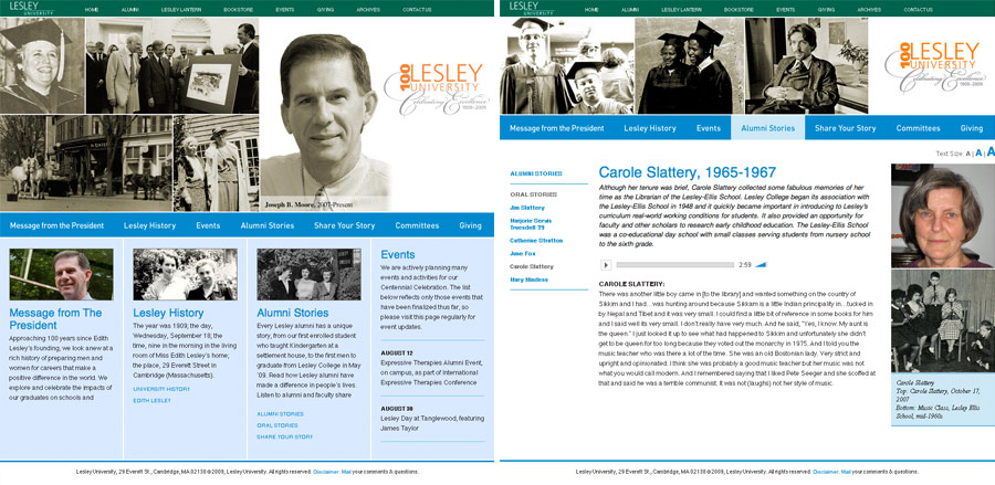 lesley centennial website
